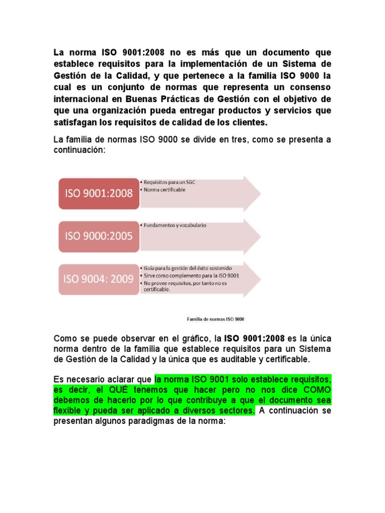 Fundamentos de la norma ISO 9001:2008 | PDF | Gestión de la calidad ...