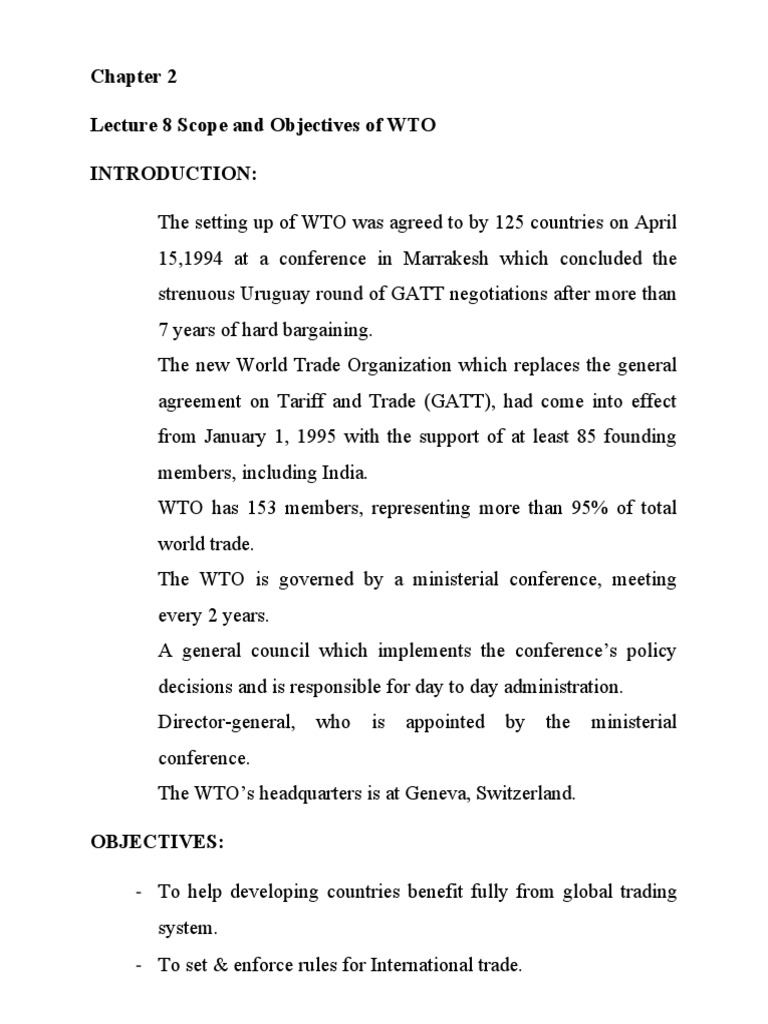 What Is Wto Explain Its Objective