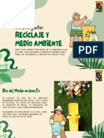 Presentación Reciclaje Ilustraciones Divertidas Beige y Verde