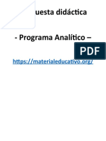 Propuesta Didáctica - Programa Analítico