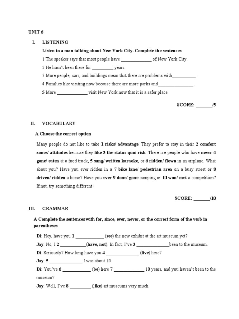 EII 1 - Practice Exercises Unit 6 | PDF | Home & Garden