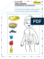 Ficha - Alimentos Nutritivos y No Nutritivos