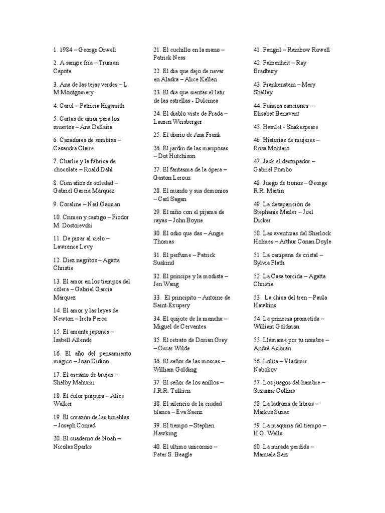 100 Libros Que Leer Antes de Morir | PDF