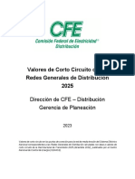 Valores de Corto Circuito de Las Redes Generales de Distribución 2025 Dirección de CFE - Distribución Gerencia de Planeación