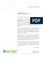 De Nuestra Consideración:: Lima, 14 de Octubre Del 2022