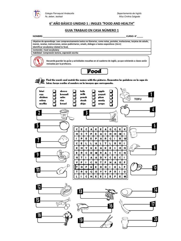Guias 6 Basico Unidad 1 Ingles | PDF