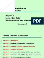 Instruction Sets Chapter 5 Characteristics Functions