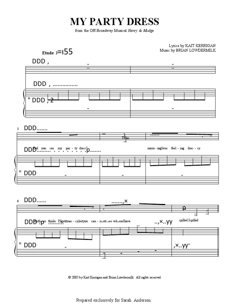 My Party Dress Sheet Music | PDF