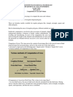 Computation of Area and Volume Notes