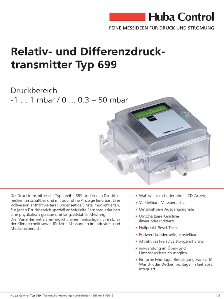 699 Differenzdrucksensor | PDF