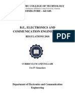 B.E., Electronics and Communication Engineering: Kumaraguru College of Technology COIMBATORE - 641 049