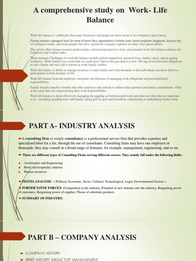 A Comprehensive Study On Work - Life Balance | PDF | Strategic ...