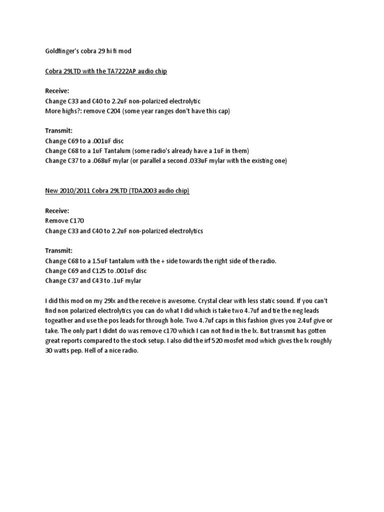 Cobra 29 Hifi Mod PDF