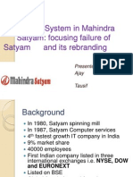 Control System in Mahindra Satyam: Focusing Failure of Satyam and Its Rebranding