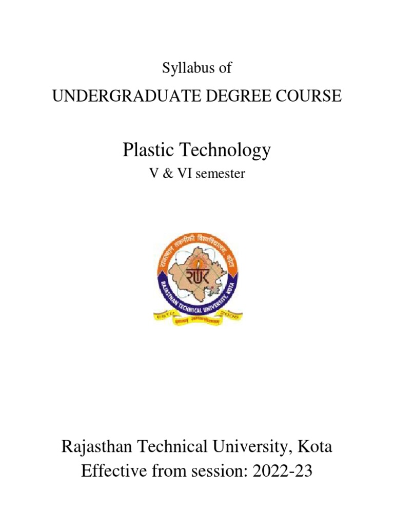 Syllabus Plastic technology V & VI semester2223 PDF Bending