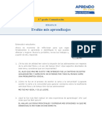 Evalúo Mis Aprendizajes: 3. Grado: Comunicación