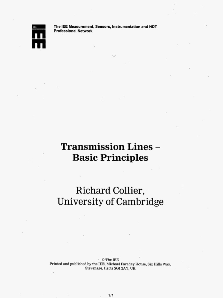 Transmission LinesBasic Principles 01515900 PDF Transmission Line