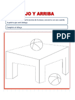 Colorea La Pelota Que Está Encima de La Mesa y Encierra Con Una Cuerda La Pelota Que Está Debajo. Completa El Dibujo