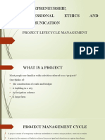 Entrepreneurship, Professional Ethics AND Communication: Project Lifecycle Management