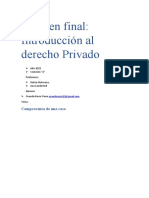 Examen Final: Introducción Al Derecho Privado: Compraventa de Una Casa