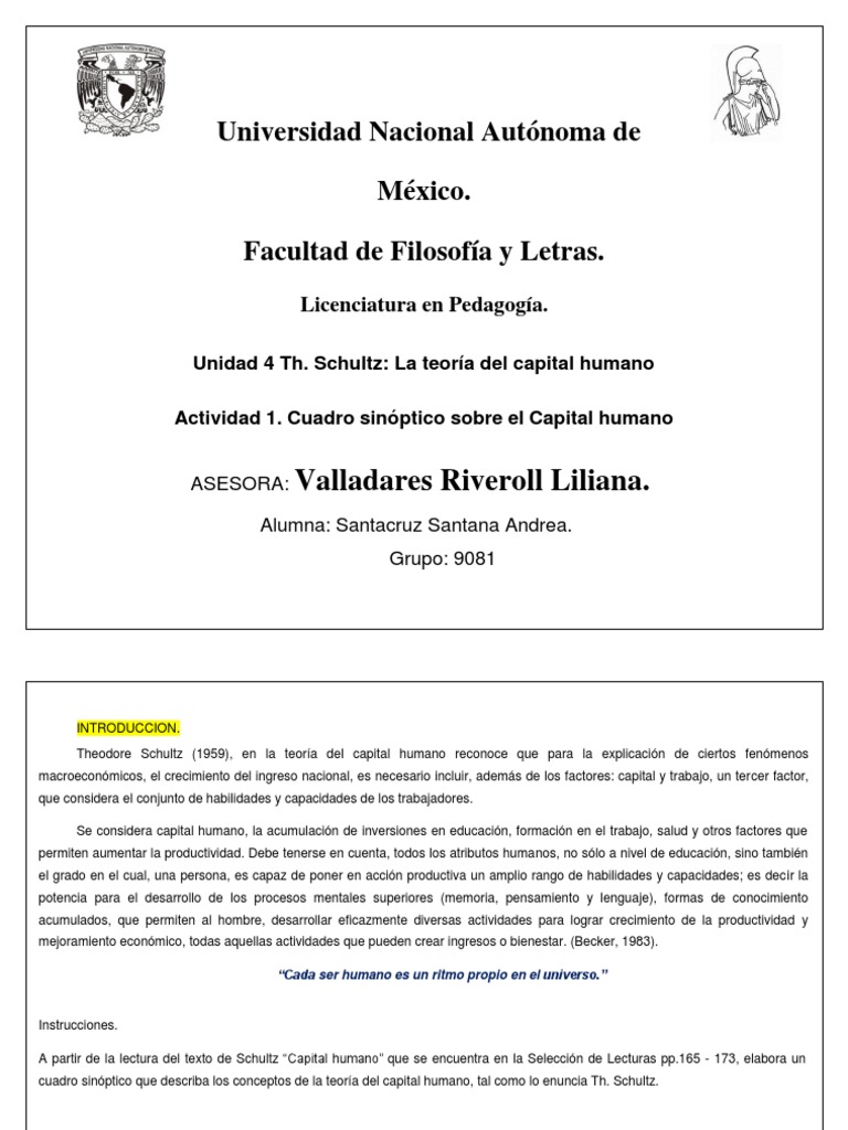 Actividad 1. El Capital Humano. | PDF