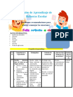 Sesión de Aprendizaje de Refuerzo Escolar: Escribimos Recomendaciones para Ayudar A Manejar Las Emociones