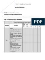 Self-Evaluation Rubric A2 Units 7-8-9