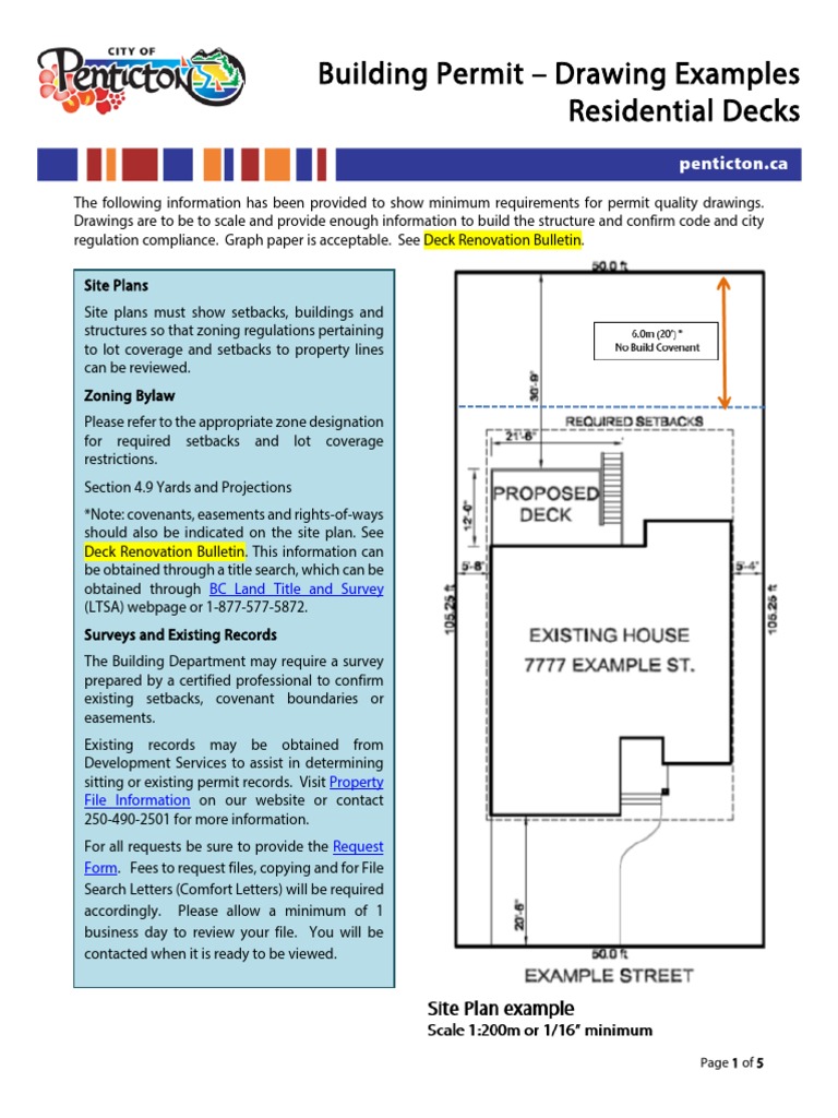Deck Permit Drawing Guidelines | PDF | Building Code | Zoning