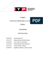 Curso: Cálculo Aplicado A La Física Iii Tema: Taller 01: Integrantes