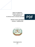 Report of Judgments, Advisory Opinions and Other Decisions of The African Court On Human and Peoples' Rights