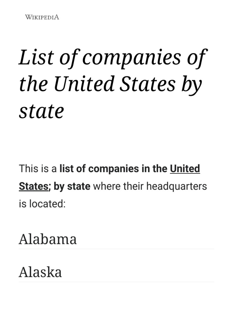 List of Companies of The United States by State | PDF | Knoxville | Memphis