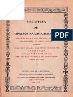 Biblioteca Impresos Raros Americanos Fiestas Civicas en Montevideo Oracion de Larrañaga Mayo 1816 Montevideo 1951