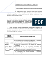 Las Líneas de Investigación e Innovación de La Unes 2022