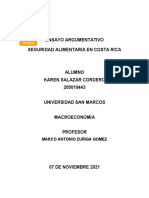 Ensayo Argumentativo - Seguridad Alimentaria en Costa Rica