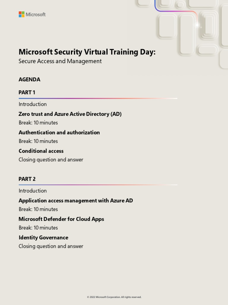 Microsoft Security Virtual Training Day:: Secure Access and Management ...