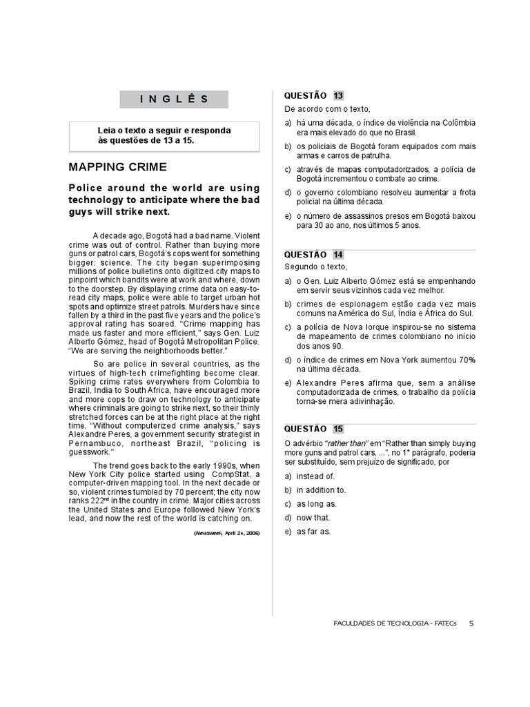 Prova Fatec PDF