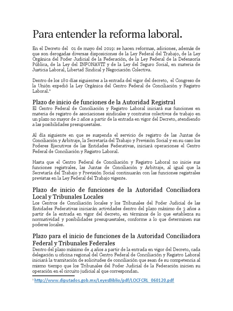 Para Entender La Reforma Laboral | PDF
