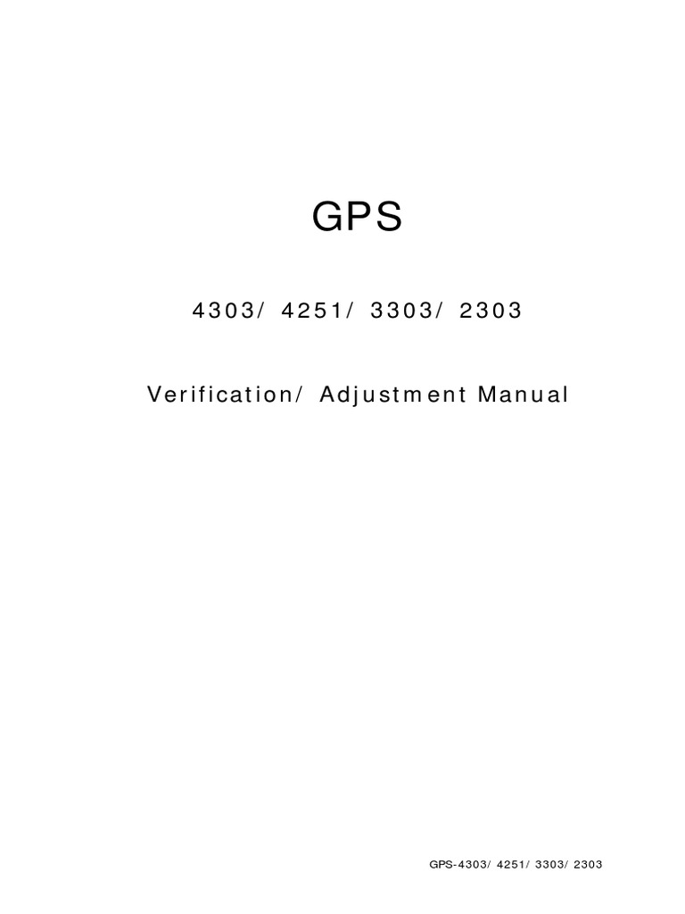 GPS2303 3303 4303 Verification Adjustment Manual Download Free