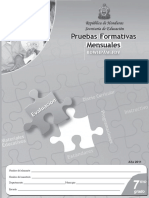 Pruebas formativas mensuales de matemáticas para séptimo grado