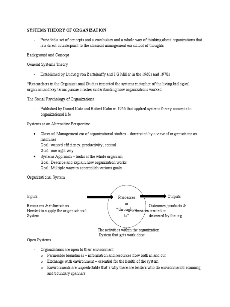 Understanding Systems Theory in Organizations | PDF | Systems Theory ...