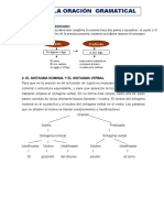 La Oracion Gramatical para Segundo de Secundaria