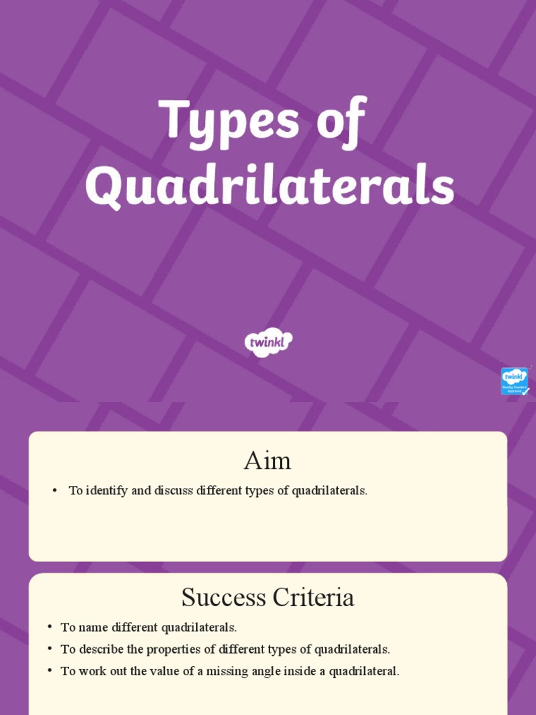 Thursday Types of Quadrilateral Powerpoint PDF