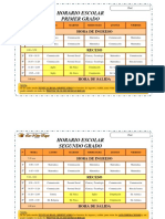 Horario Escolar Primer Grado: Hora de Ingreso