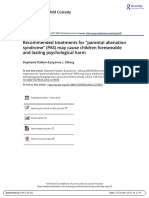 Recommended Treatments For "Parental Alienation Syndrome" (PAS) May Cause Children Foreseeable and Lasting Psychological Harm