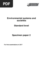 Environmental Systems and Societies Standard Level: For First Examinations in 201 7