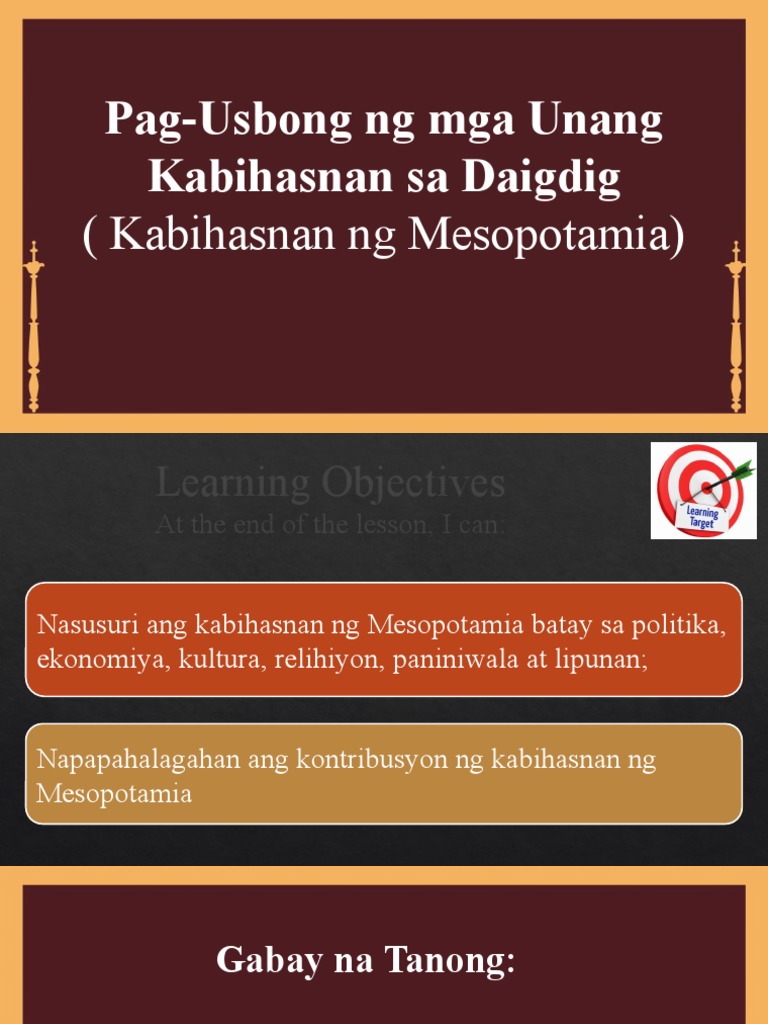 Pag-Usbong NG Mga Unang Kabihasnan Sa Daigdig | PDF