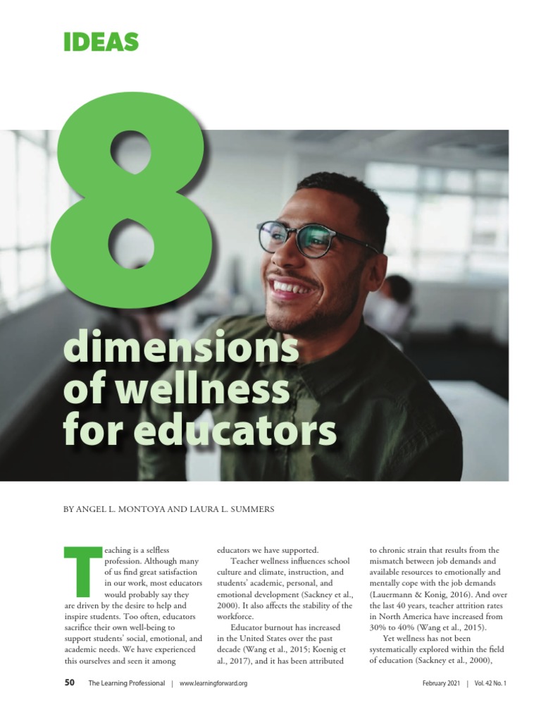 Eight Dimensions of Educator Wellness | PDF | Teachers | Mental Health