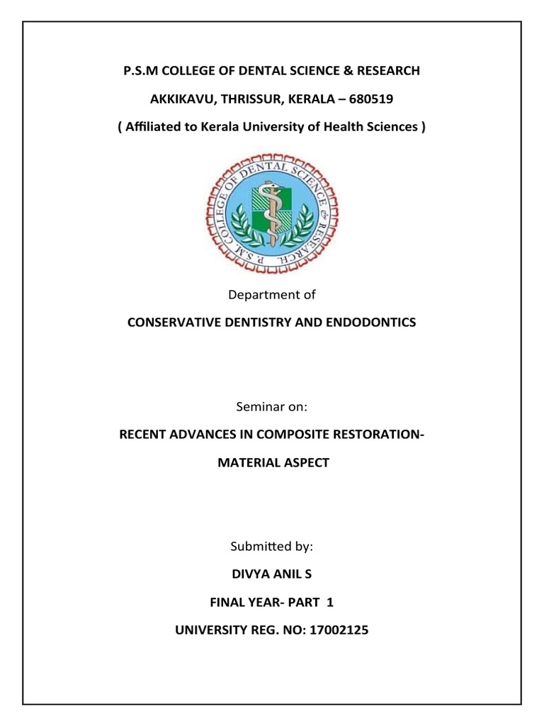 Advances in Composite Restoration Materials | PDF | Dental Composite ...