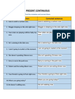 Present Continuous: Sentences With Errors Corrected Sentences