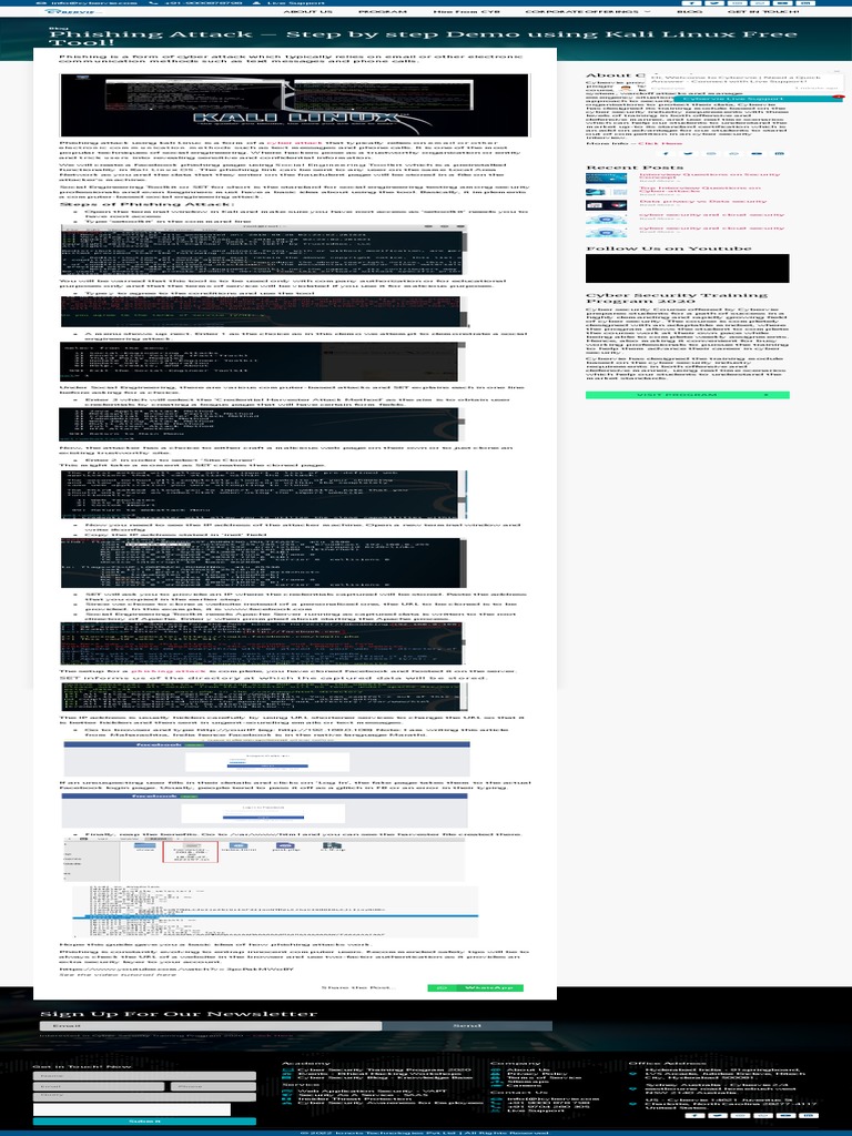 Phishing Attack Step by Step Demo Using Kali Linux Free Tool! PDF